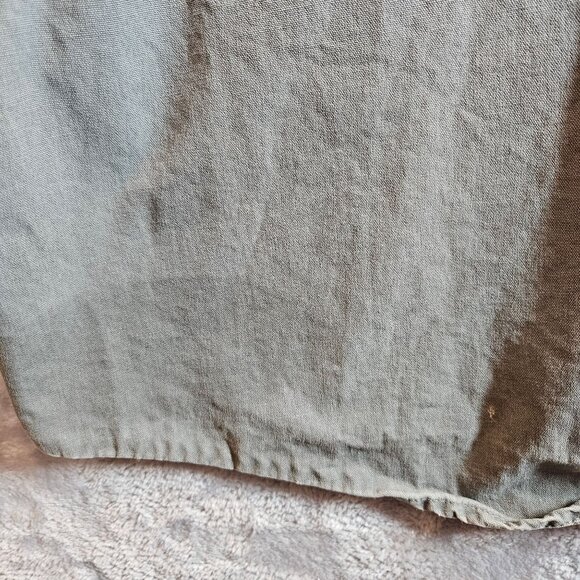 Cabelas Mens 2XL Short Sleeve Button Canvas Shirt Gray Cotton Work flaw rugged - Picture 3 of 11